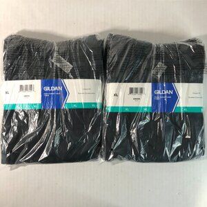Gildan Mens Heavy Cotton (LOT Of 4) Black XL Plain Adult T-Shirt Tee G5000 Bulk